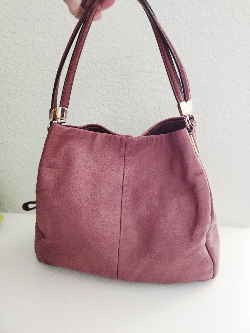 Coach Phoebe Mauve/Purple Leather Shoulder Bag Purse